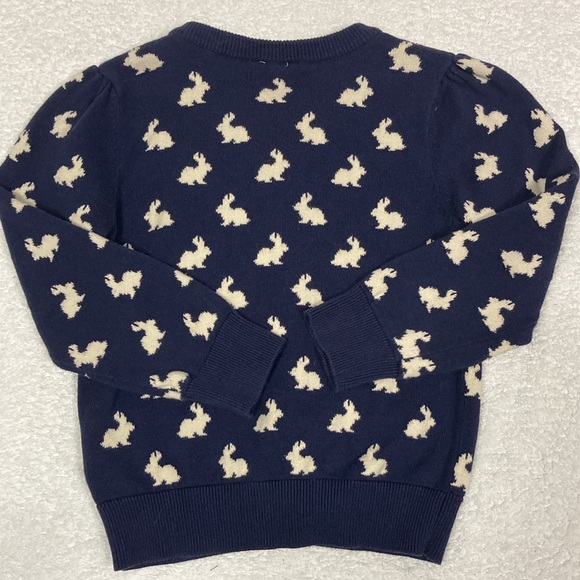 Lucie & Marc navy blue bunny rabbit button down cardigan girls size 6 - Picture 4 of 10
